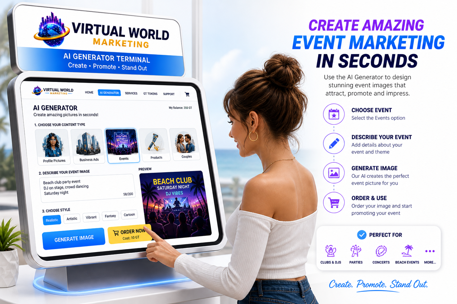 Virtual World Marketing AI Generator showcase